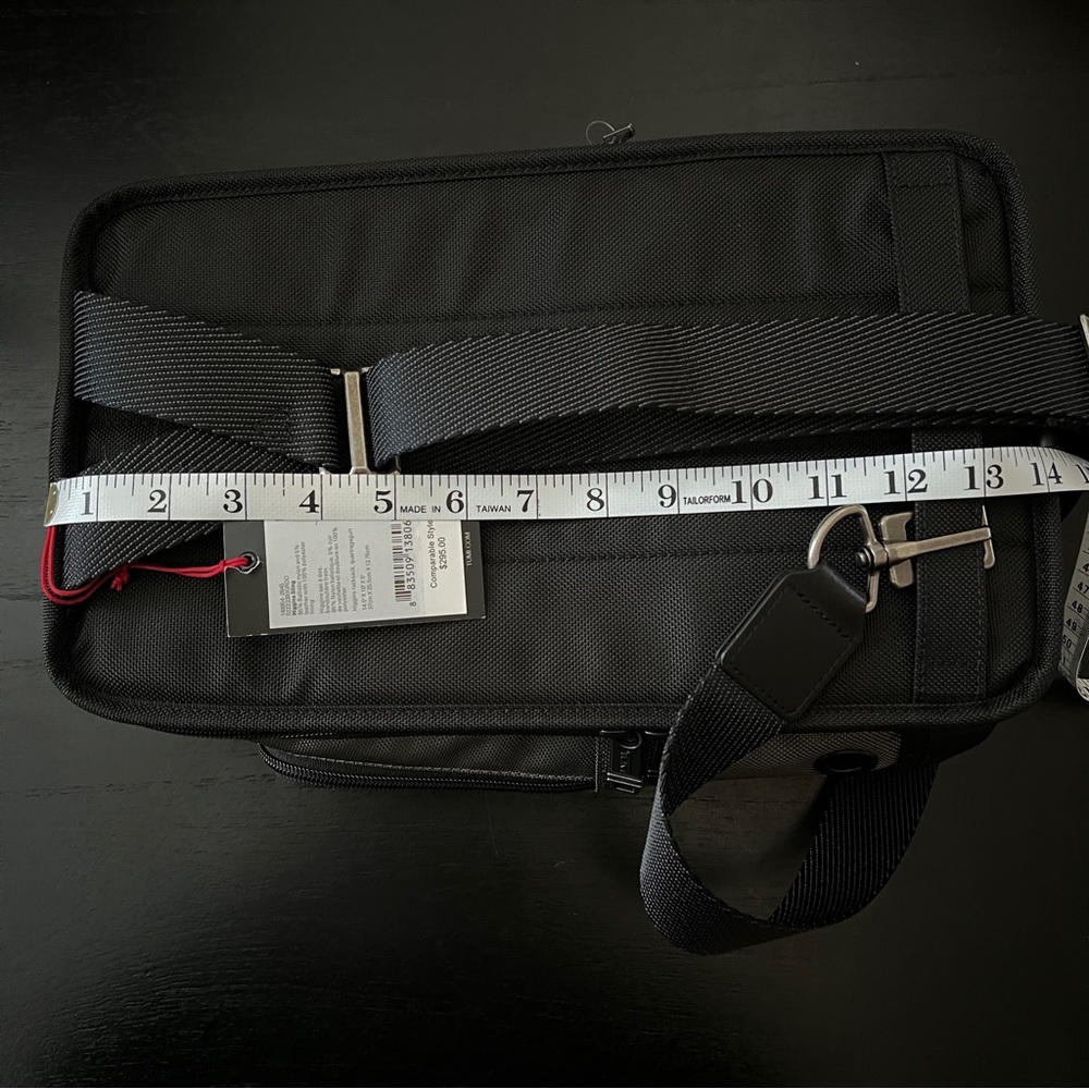 Tumi Gray, Black, and Red Higgins Ballistic Nylon Sling Bag - Picture 9 of 11